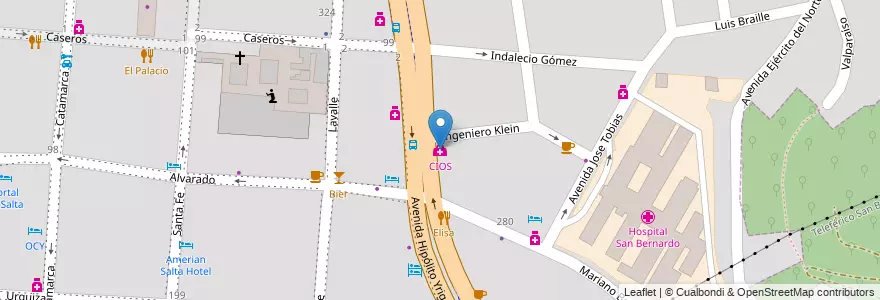 Mapa de ubicacion de CIOS en Arjantin, Salta, Capital, Municipio De Salta, Salta.