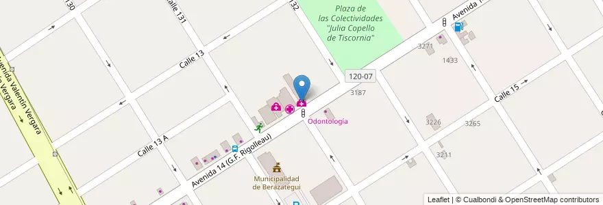 Mapa de ubicacion de CIPAV en الأرجنتين, بوينس آيرس, Partido De Berazategui, Berazategui.