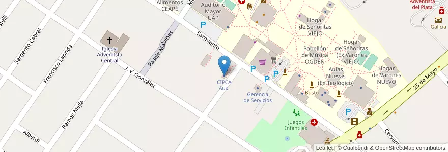 Mapa de ubicacion de CIPCA Aux. en Аргентина, Междуречье, Departamento Diamante, Libertador San Martín, Distrito Palmar.
