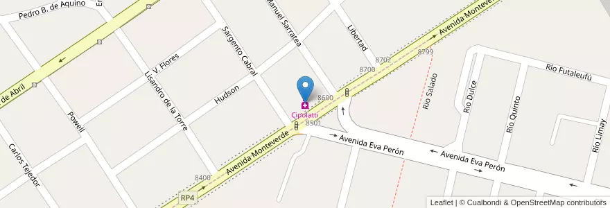 Mapa de ubicacion de Cipolatti en Arjantin, Buenos Aires, Partido De Almirante Brown, Claypole.