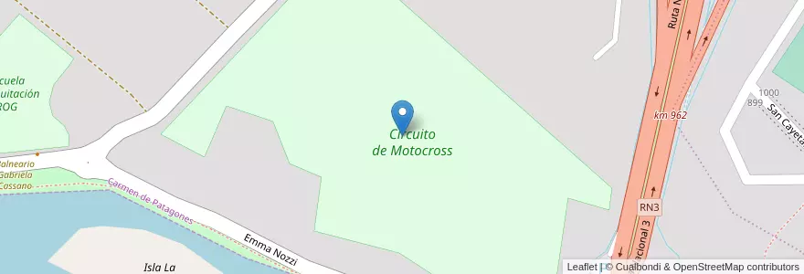 Mapa de ubicacion de Circuito de Motocross en Argentina, Buenos Aires, Partido De Patagones, Carmen De Patagones.