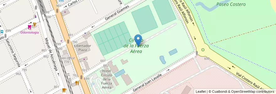 Mapa de ubicacion de Círculo de la Fuerza Aérea en 阿根廷, 布宜诺斯艾利斯省, Partido De Vicente López, Vicente López.