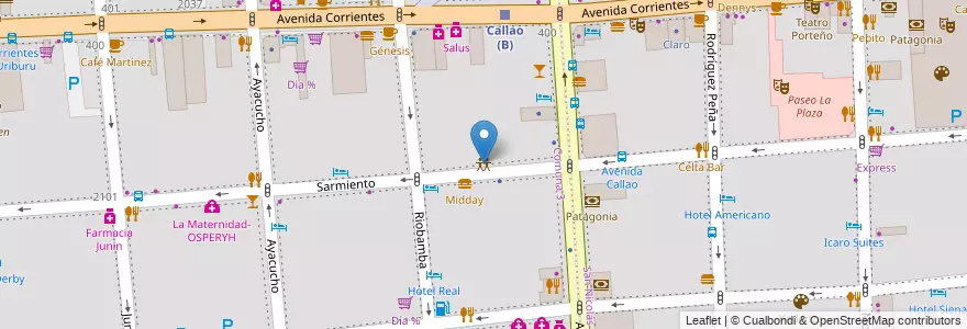 Mapa de ubicacion de círculo de oficiales de mar, Balvanera en Argentinië, Ciudad Autónoma De Buenos Aires, Comuna 3, Buenos Aires.