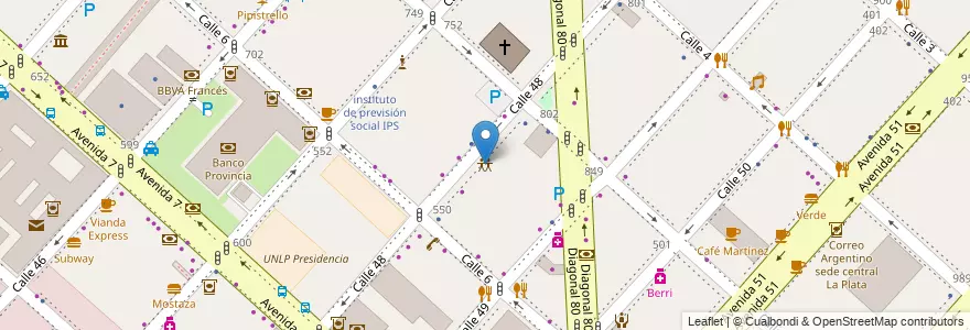 Mapa de ubicacion de Circulo de Periodistas, Casco Urbano en الأرجنتين, بوينس آيرس, Partido De La Plata, لابلاتا.