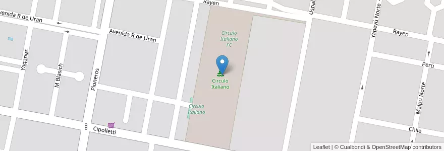 Mapa de ubicacion de Circulo Italiano en 아르헨티나, 리오네그로주, Departamento General Roca, Villa Regina.