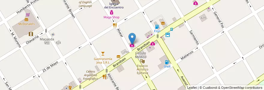 Mapa de ubicacion de Círculo Médico Quilmes en 아르헨티나, 부에노스아이레스주, Partido De Quilmes, Quilmes.