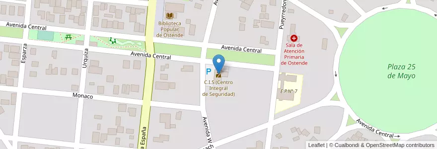 Mapa de ubicacion de C.I.S (Centro Integral de Seguridad) en アルゼンチン, ブエノスアイレス州, Partido De Pinamar.