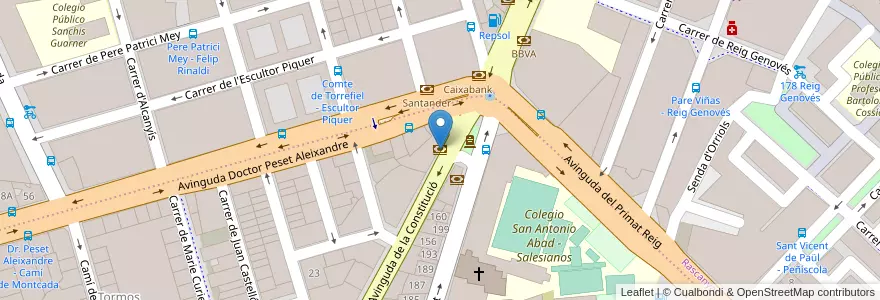 Mapa de ubicacion de Citibank en اسپانیا, Comunitat Valenciana, València / Valencia, Comarca De València, València.