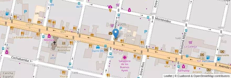 Mapa de ubicacion de CitiBank en Arjantin, Santa Fe, Departamento Rosario, Municipio De Rosario, Rosario.