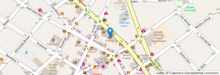 Mapa de ubicacion de Citibank en Argentina, Provincia Di Buenos Aires, Partido De San Isidro, San Isidro.