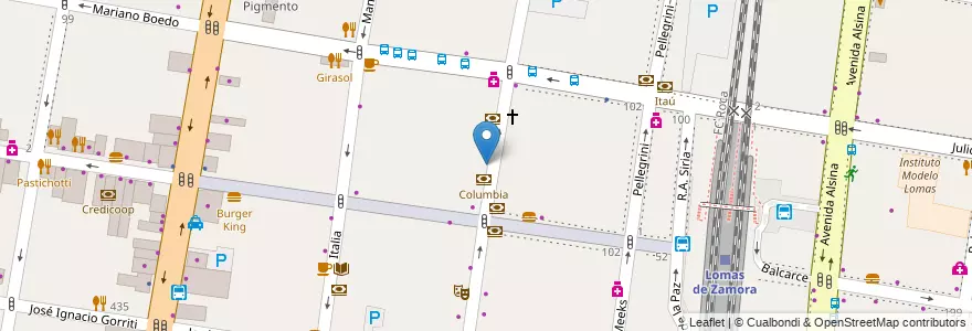 Mapa de ubicacion de Citibank Banelco en 阿根廷, 布宜诺斯艾利斯省, Partido De Lomas De Zamora, Lomas De Zamora.