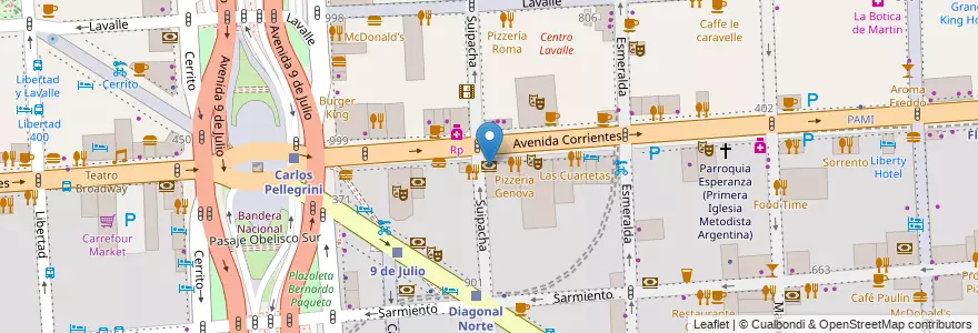 Mapa de ubicacion de Citibank, San Nicolas en 아르헨티나, Ciudad Autónoma De Buenos Aires, Comuna 1, 부에노스아이레스.
