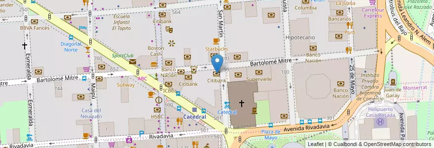 Mapa de ubicacion de Citibank, San Nicolas en Аргентина, Буэнос-Айрес, Comuna 1, Буэнос-Айрес.