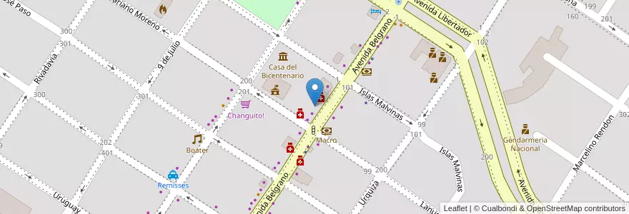 Mapa de ubicacion de City Salud en アルゼンチン, ミシオネス州, Departamento Leandro N. Alem, Municipio De Leandro N. Alem, Leandro N. Alem.