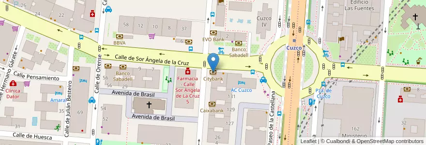 Mapa de ubicacion de Citybank en Spanien, Autonome Gemeinschaft Madrid, Autonome Gemeinschaft Madrid, Área Metropolitana De Madrid Y Corredor Del Henares, Madrid.