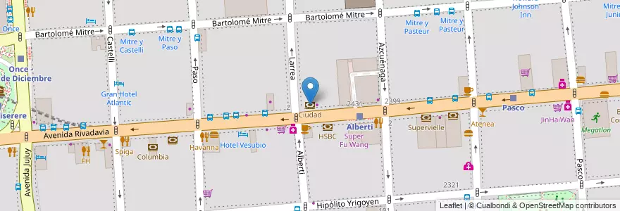 Mapa de ubicacion de Ciudad, Balvanera en 阿根廷, Ciudad Autónoma De Buenos Aires, Comuna 3, 布宜诺斯艾利斯.