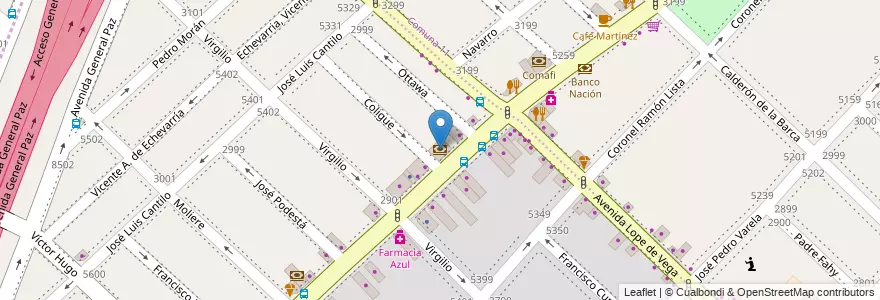 Mapa de ubicacion de Ciudad de Buenos Aires, Villa Real en Arjantin, Buenos Aires, Comuna 10, Partido De Tres De Febrero.