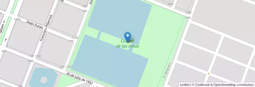Mapa de ubicacion de Ciudad de los niños en アルゼンチン, チャコ州, Departamento Comandante Fernández, Municipio De Presidencia Roque Sáenz Peña, Presidencia Roque Sáenz Peña.