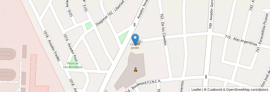 Mapa de ubicacion de Ciudad Jardin en Argentina, Provincia Di Buenos Aires, Partido De Tres De Febrero, Ciudad Jardín Lomas Del Palomar.