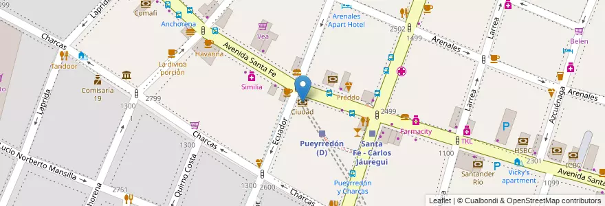 Mapa de ubicacion de Ciudad, Recoleta en آرژانتین, Ciudad Autónoma De Buenos Aires, Comuna 2, Buenos Aires.