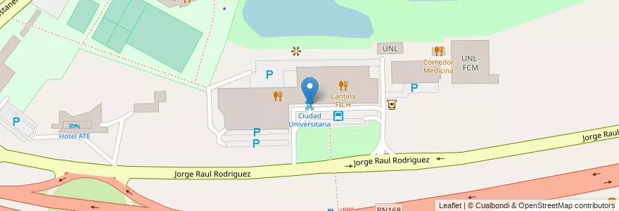 Mapa de ubicacion de Ciudad Universitaria en Argentine, Santa Fe, Departamento La Capital, Santa Fe Capital.