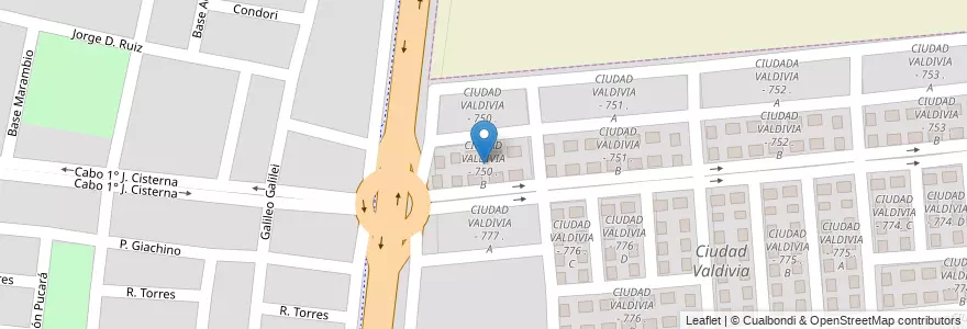 Mapa de ubicacion de CIUDAD VALDIVIA - 750 . B en Arjantin, Salta, Capital, Municipio De Salta.