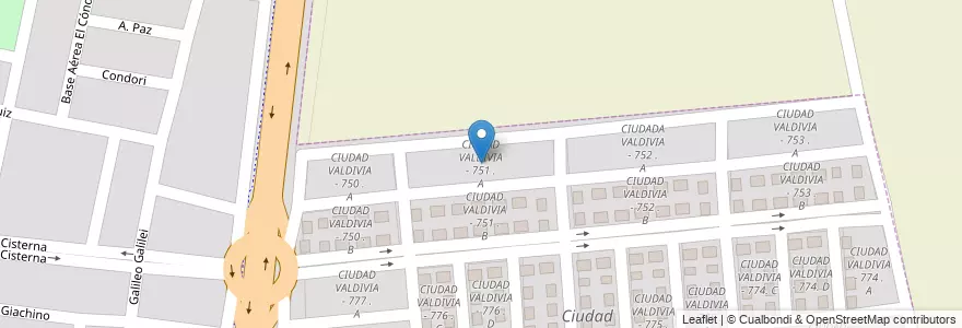 Mapa de ubicacion de CIUDAD VALDIVIA - 751 . A en Argentine, Salta, Capital, Municipio De Salta.