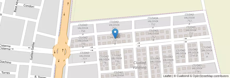 Mapa de ubicacion de CIUDAD VALDIVIA - 751 . B en Argentine, Salta, Capital, Municipio De Salta.