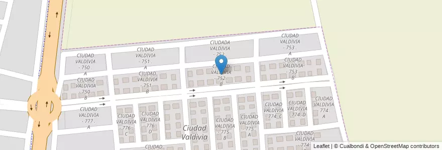 Mapa de ubicacion de CIUDAD VALDIVIA - 752 . B en Argentine, Salta, Capital, Municipio De Salta.