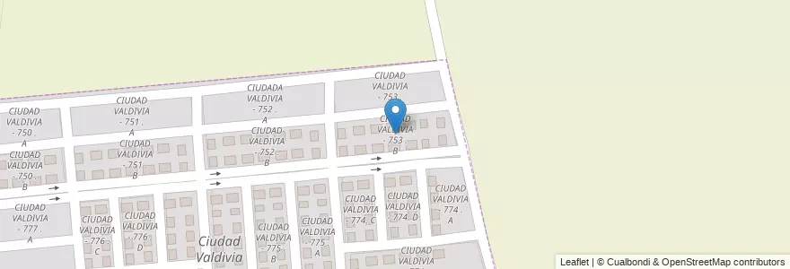Mapa de ubicacion de CIUDAD VALDIVIA - 753 . B en الأرجنتين, Salta, Capital, Municipio De Salta.