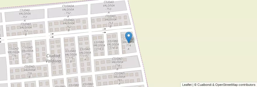 Mapa de ubicacion de CIUDAD VALDIVIA - 774 . A en Argentinië, Salta, Capital, Municipio De Salta.