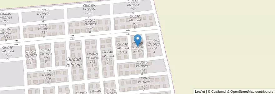 Mapa de ubicacion de CIUDAD VALDIVIA - 774. D en 아르헨티나, Salta, Capital, Municipio De Salta.