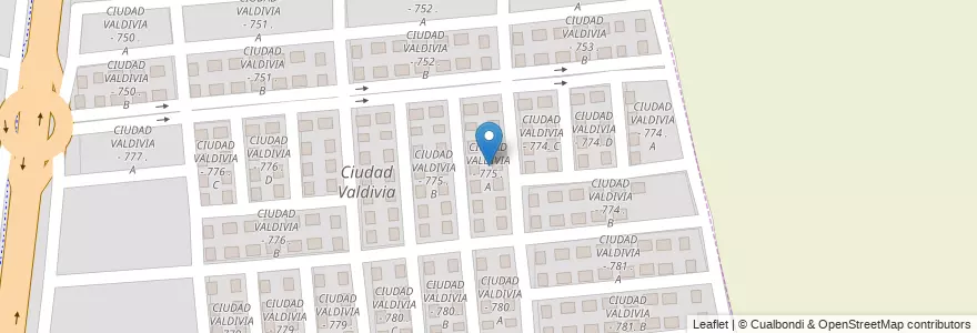 Mapa de ubicacion de CIUDAD VALDIVIA - 775 . A en Argentine, Salta, Capital, Municipio De Salta.
