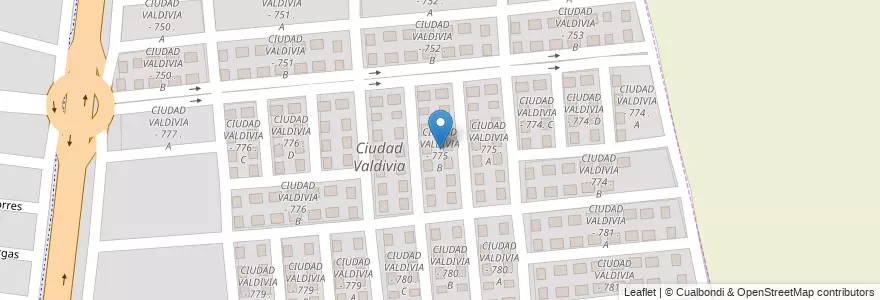 Mapa de ubicacion de CIUDAD VALDIVIA - 775 . B en الأرجنتين, Salta, Capital, Municipio De Salta.