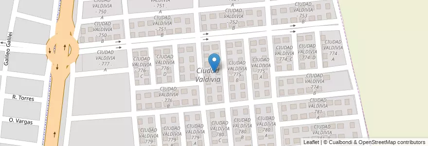 Mapa de ubicacion de CIUDAD VALDIVIA - 775 . C en Argentinië, Salta, Capital, Municipio De Salta.
