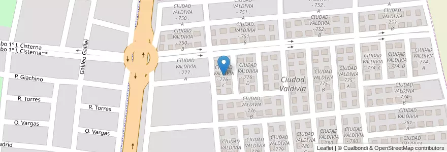 Mapa de ubicacion de CIUDAD VALDIVIA - 776 . C en Argentina, Salta, Capital, Municipio De Salta.
