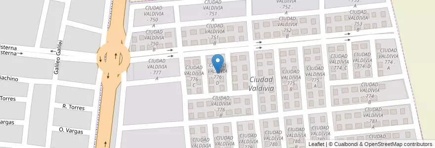 Mapa de ubicacion de CIUDAD VALDIVIA - 776 . D en Argentine, Salta, Capital, Municipio De Salta.