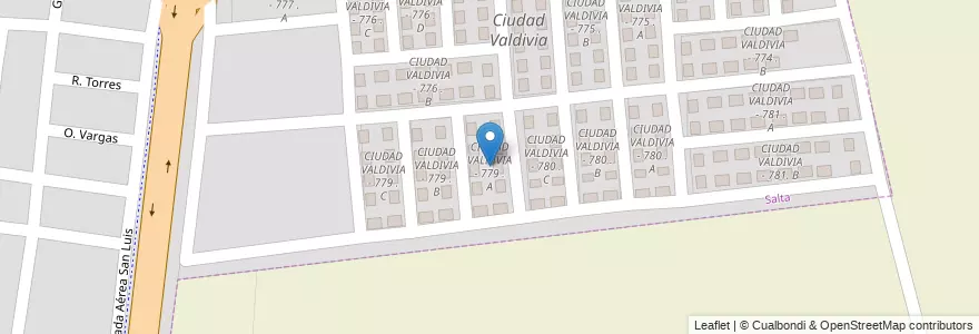 Mapa de ubicacion de CIUDAD VALDIVIA - 779 . A en Argentinië, Salta, Capital, Municipio De Salta.
