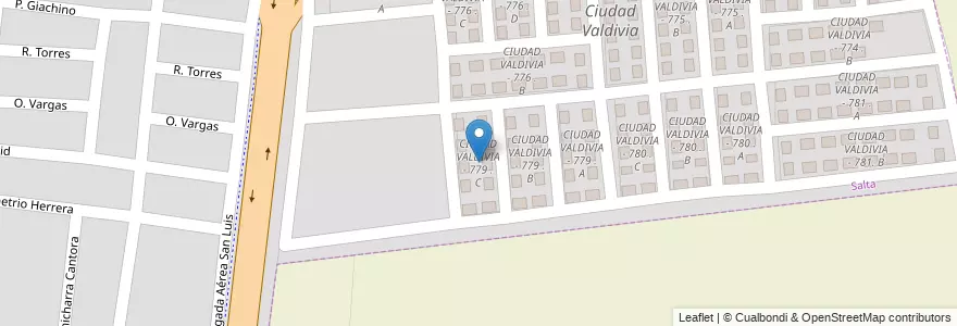 Mapa de ubicacion de CIUDAD VALDIVIA - 779 . C en 阿根廷, Salta, Capital, Municipio De Salta.