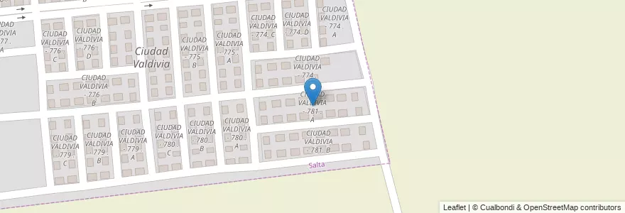Mapa de ubicacion de CIUDAD VALDIVIA - 781 . A en 아르헨티나, Salta, Capital, Municipio De Salta.