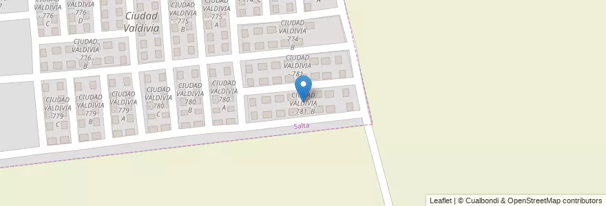 Mapa de ubicacion de CIUDAD VALDIVIA - 781. B en آرژانتین, Salta, Capital, Municipio De Salta.