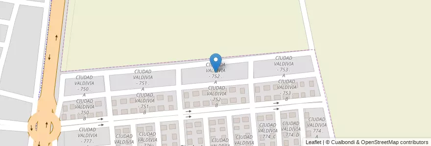 Mapa de ubicacion de CIUDADA VALDIVIA - 752 . A en Argentina, Salta, Capital, Municipio De Salta.