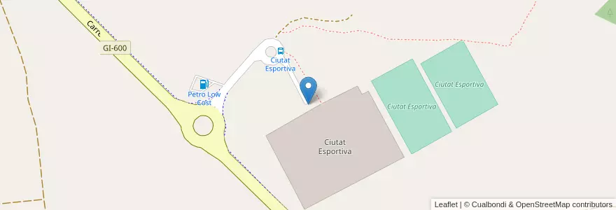Mapa de ubicacion de Ciutat Esportiva en España, Catalunya, Girona, Selva, Blanes.