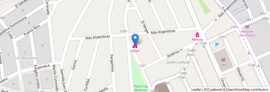 Mapa de ubicacion de CIVSA en 阿根廷, 智利, Mendoza, Godoy Cruz, Departamento Godoy Cruz, Distrito Presidente Sarmiento.