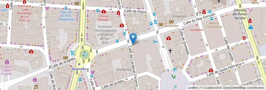 Mapa de ubicacion de Clandestino Burger en Spanien, Autonome Gemeinschaft Madrid, Autonome Gemeinschaft Madrid, Área Metropolitana De Madrid Y Corredor Del Henares, Madrid.