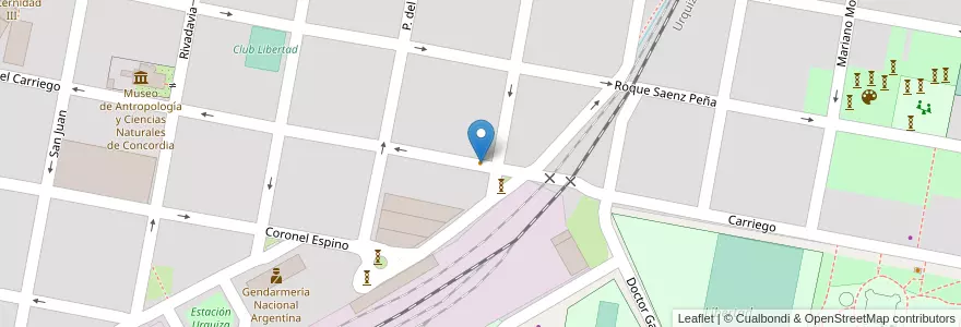 Mapa de ubicacion de Clapton en 阿根廷, 恩特雷里奥斯省, Departamento Concordia, Distrito Suburbios, Concordia, Concordia.