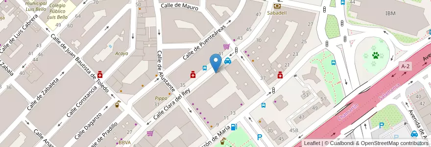 Mapa de ubicacion de CLARA DEL REY, CALLE, DE,24 en Spain, Community Of Madrid, Community Of Madrid, Área Metropolitana De Madrid Y Corredor Del Henares, Madrid.