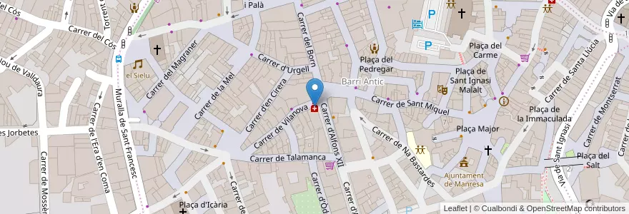 Mapa de ubicacion de Clarel en İspanya, Catalunya, Barcelona, Bages, Manresa.