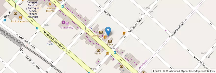 Mapa de ubicacion de Claro Club en Argentina, Buenos Aires, Partido De San Miguel, San Miguel.