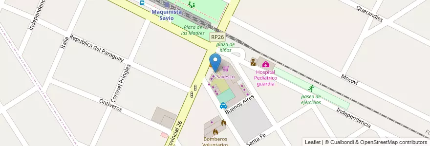 Mapa de ubicacion de claro movil en Argentinië, Buenos Aires, Partido De Escobar, Maquinista Savio.
